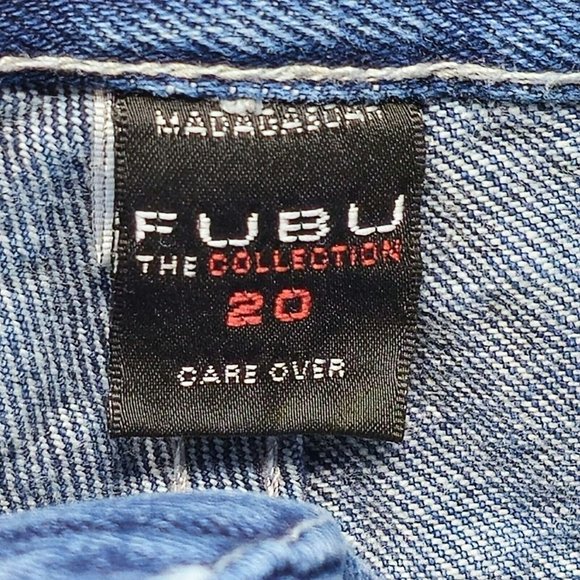 Fubu The Collection Jeans Carpenter Blue Denim Size 20‎ Wide Leg Hip Hop - Picture 6 of 12